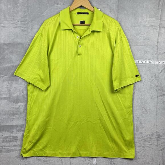 VTG Tiger Woods Collection Neon Green Golf Polo Shirt Men Size XXL Nike Golf - Picture 1 of 10